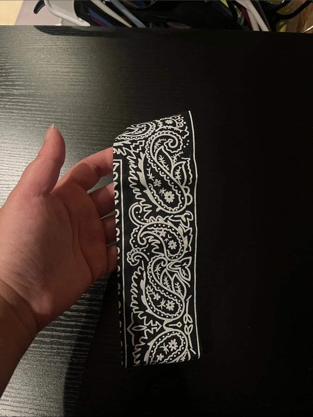 Black Paisley Elastic Headband - Women Accessories